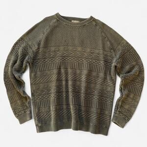 Green khaki vintage crewneck sweater